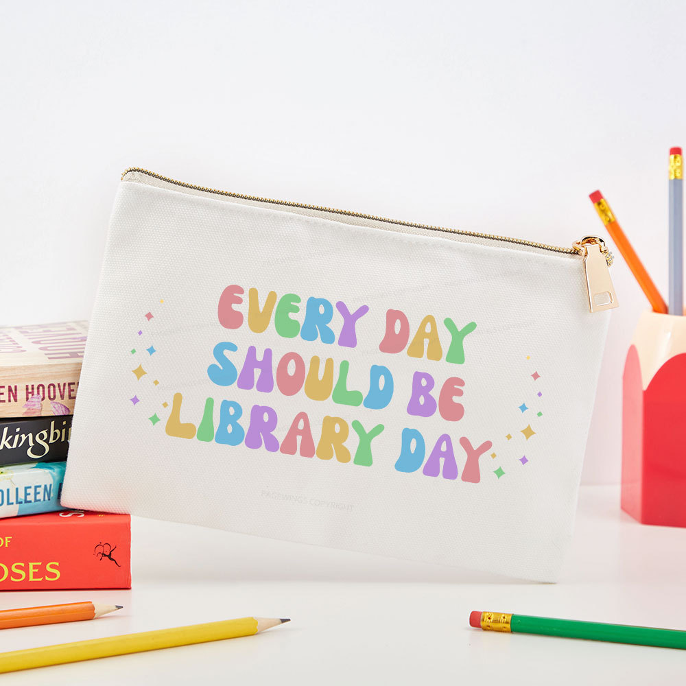 Pagewing Every Day Should Be Library Day Pouch