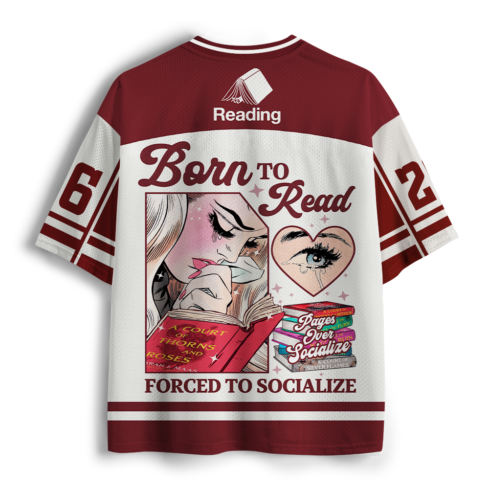 Pagewings Born to Read Unisex Mesh Jersey
