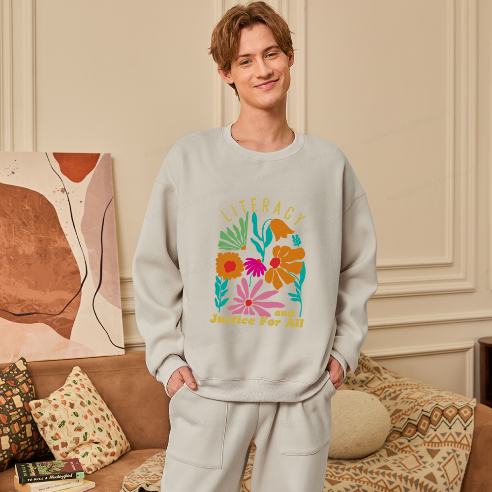 Pagewings Literacy And Justice Unisex Fleece Sweatshirt Set 