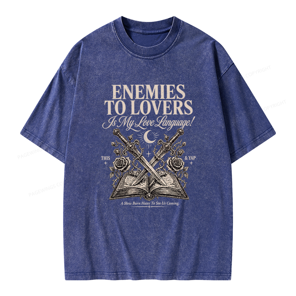 Pagewings Enemies to Lovers Unisex Washed T-shirt