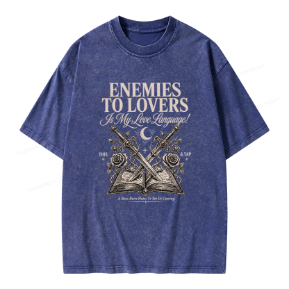 Pagewings Enemies to Lovers Unisex Washed T-shirt