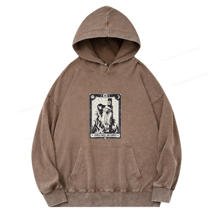 Pagewings Girls Will Be Girls Unisex Washed Hoodie