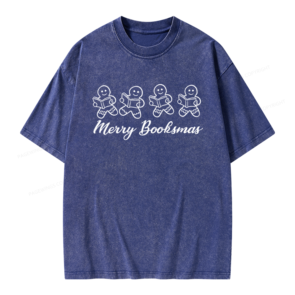 Pagewings Christmas Gingerbread Cookies Unisex Washed T-shirt