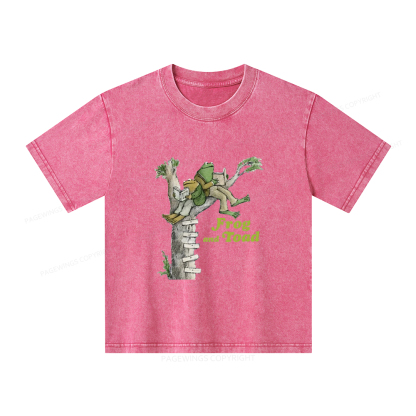 Pagewings Frog and Toad Old Book Unisex Kids Washed T-shirt