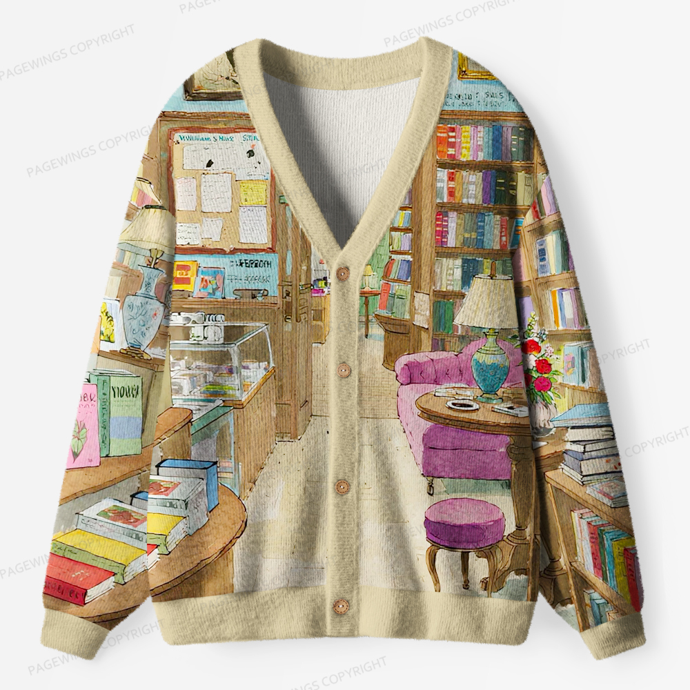 Pagewings Bookstore Unisex Ugly Cardigan Sweaters