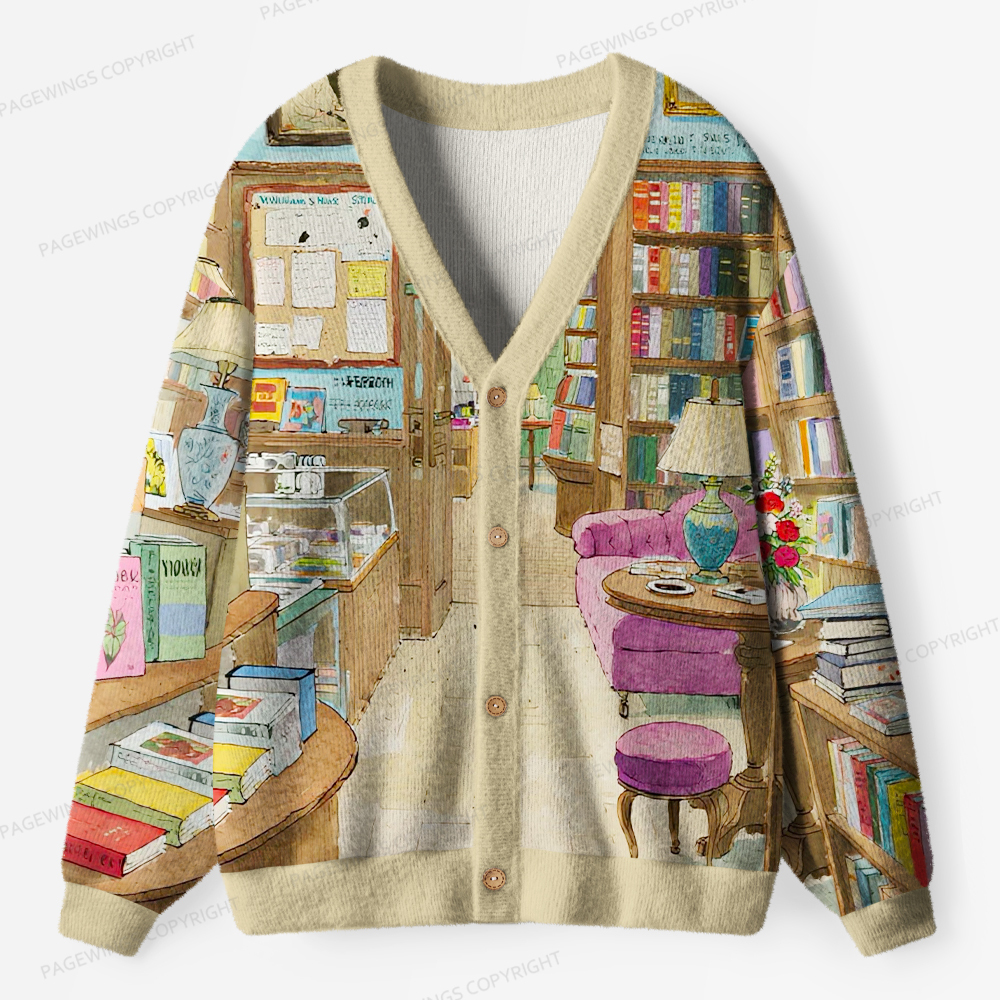 Pagewings Bookstore Unisex Ugly Cardigan Sweaters