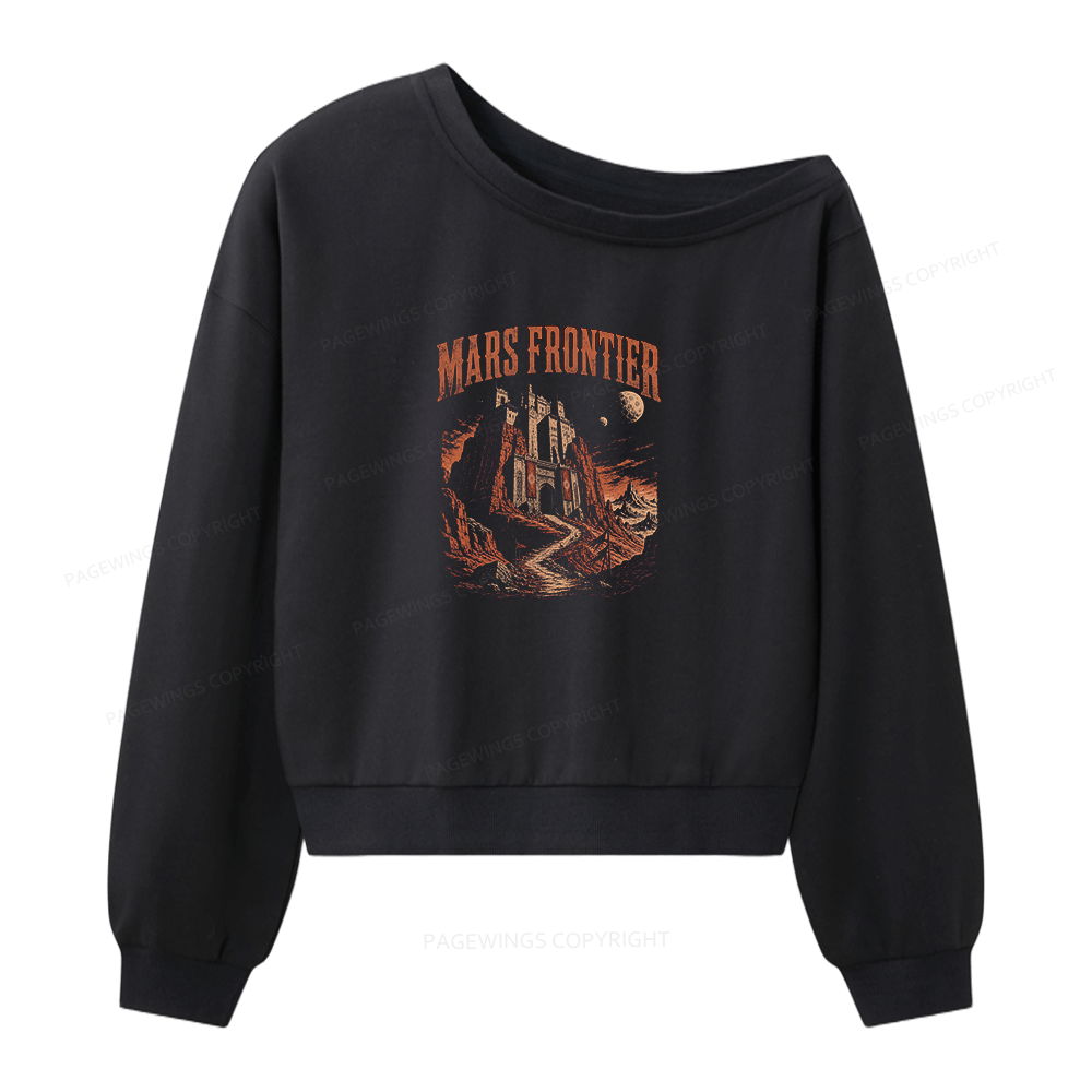 Pagewings Sci Fi Bookish Women Off Shoulder Sweatshirt