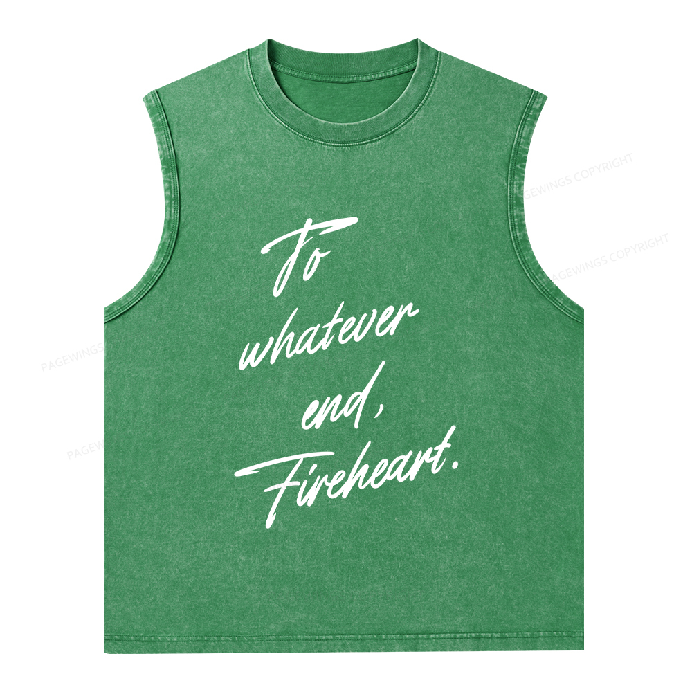 Pagewings To Whatever End Fireheart Unisex Washed Tank Top