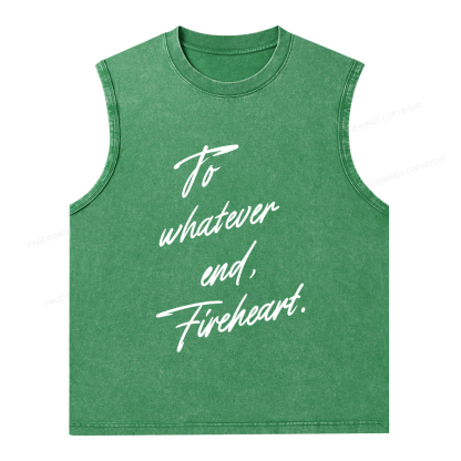 Pagewings To Whatever End Fireheart Unisex Washed Tank Top