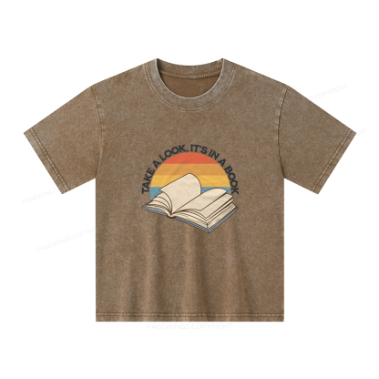 Pagewings Take A Look It's In A Book Unisex Kids Washed T-shirt