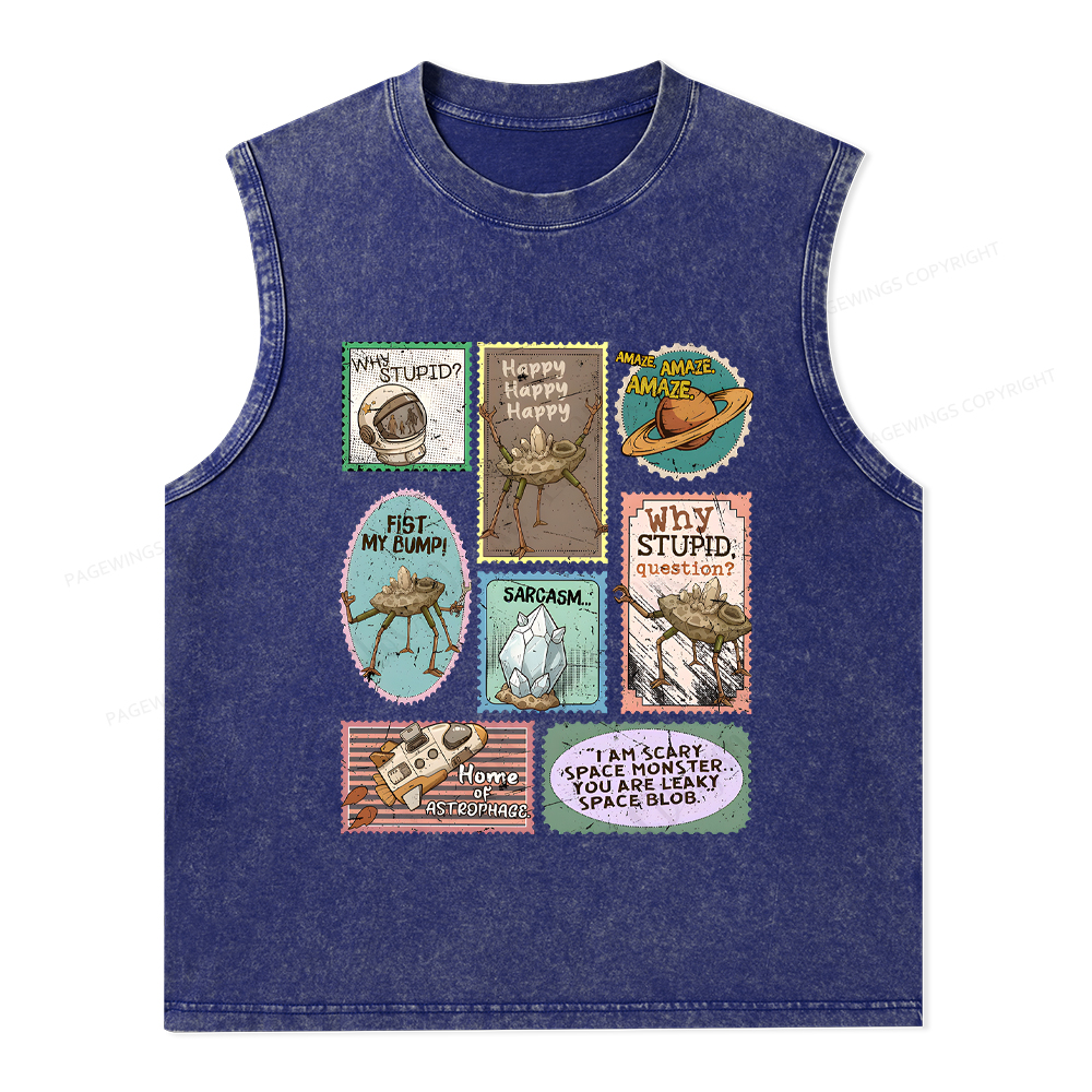 Pagewings Amaze Retro Sci-Fi Unisex Washed Tank Top