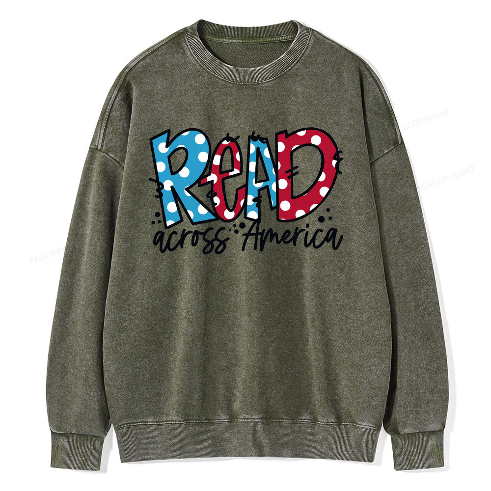 Pagewings Read Across America Unisex Washed Sweatshirt