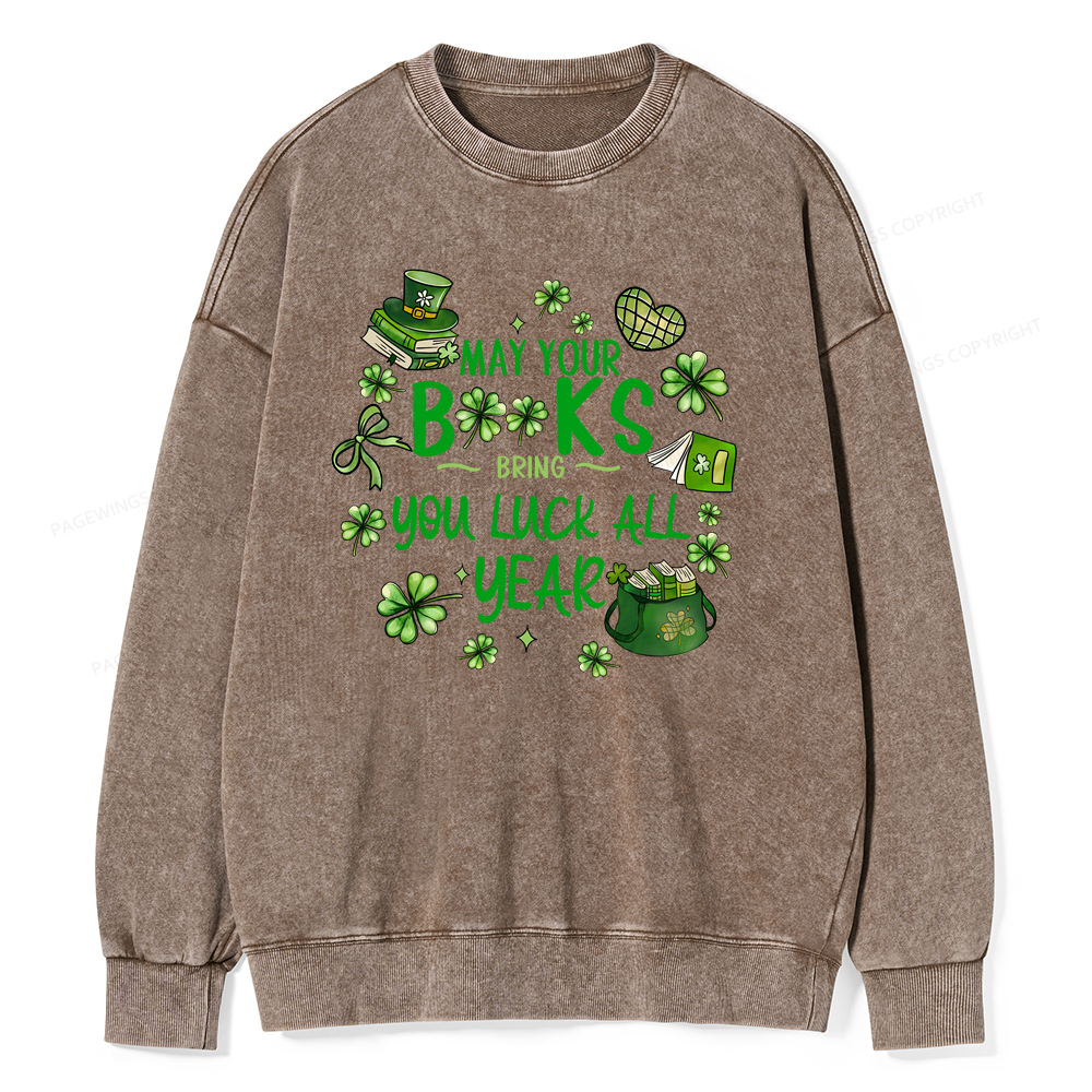 Pagewings St. Patrick's Day Lucky Unisex Washed Sweatshirt