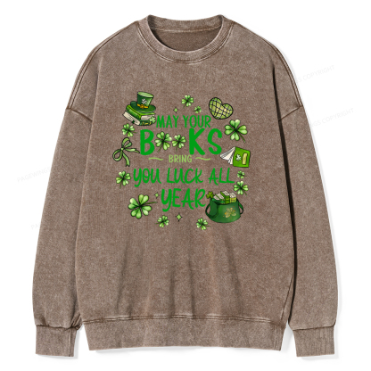 Pagewings St. Patrick's Day Lucky Unisex Washed Sweatshirt