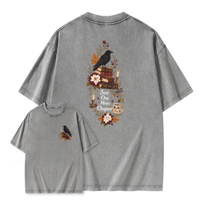 Pagewings Dark Academia Book Unisex Washed T-shirt