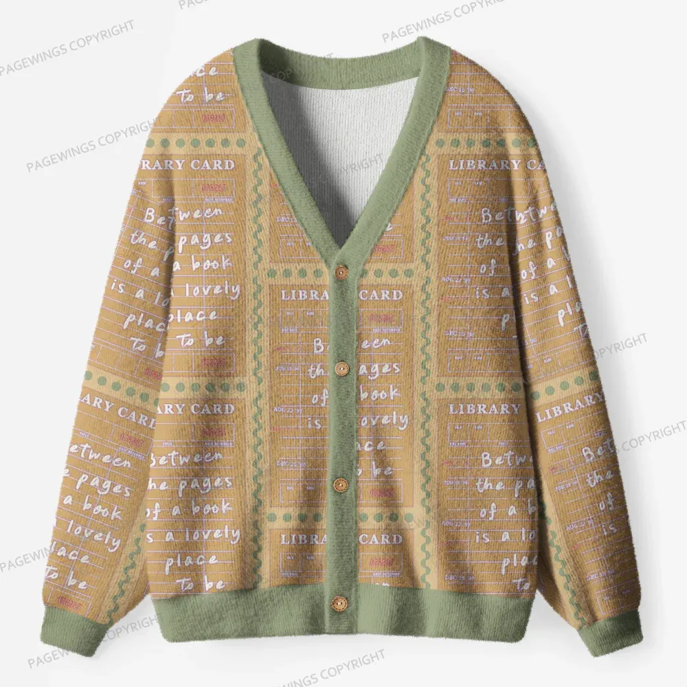 Pagewings Library Card Unisex Ugly Cardigan Sweaters