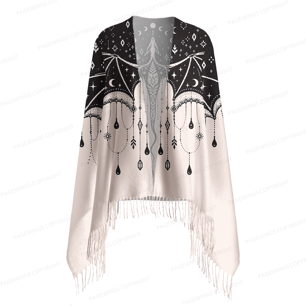 Pagewings Fantasy Bookish Long Fringe Scarf 