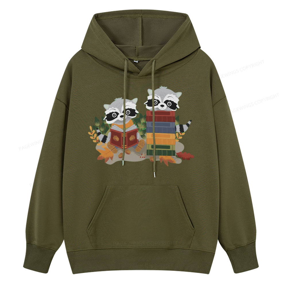 Pagewings Two Raccoons with Books Unisex Classic Hoodie