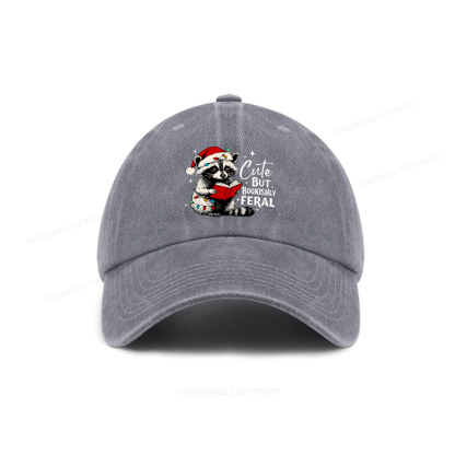 Pagewings Cute But Feral Washed Cap