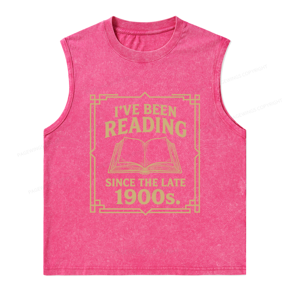Pagewings I’ve Been Reading Since The Late 1900s Unisex Washed Tank Top