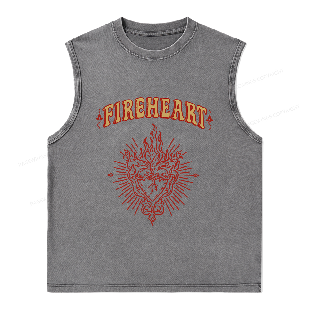 Pagewings Fireheart Unisex Washed Tank Top