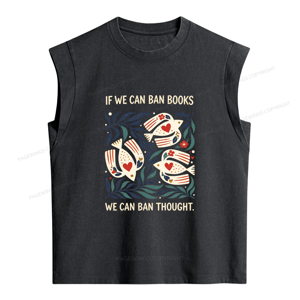 Pagewings If We Can Ban Books Women's Washed Tank Top