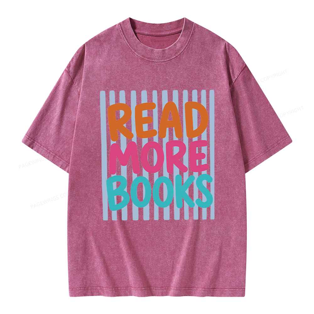 Pagewings Read More Books Unisex Washed T-shirt