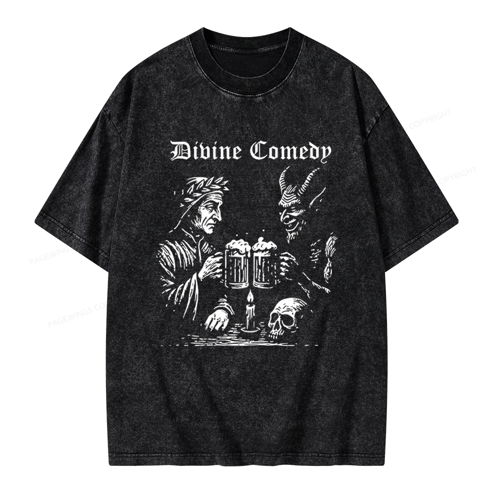 Pagewings Divine Comedy Unisex Washed T-shirt