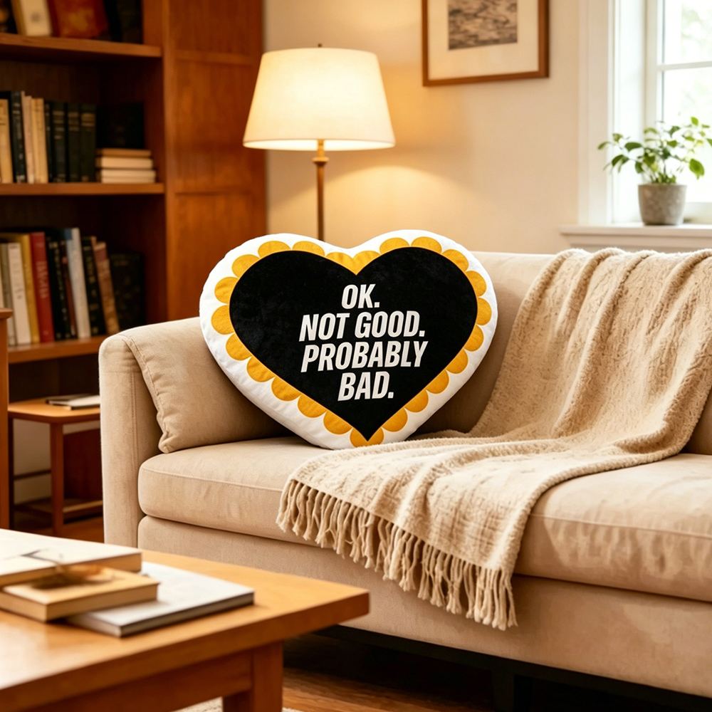 Pagewings Ok Not Good Probably Bad Shaped Throw Pillow
