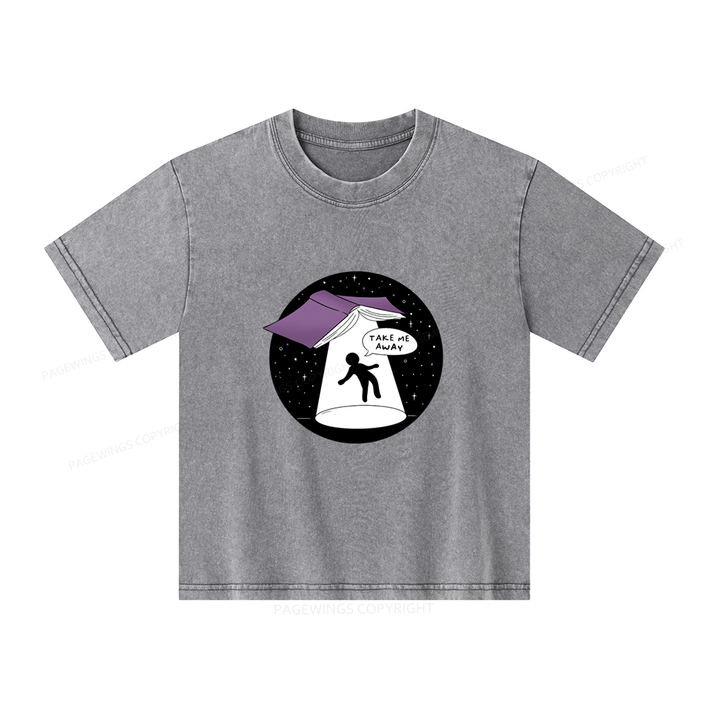 Pagewings Take Me Away Unisex Kids Washed T-shirt