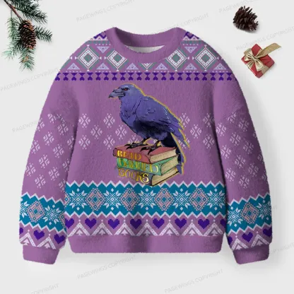Pagewings Read Banned Books Unisex Ugly Knit Sweatshirt