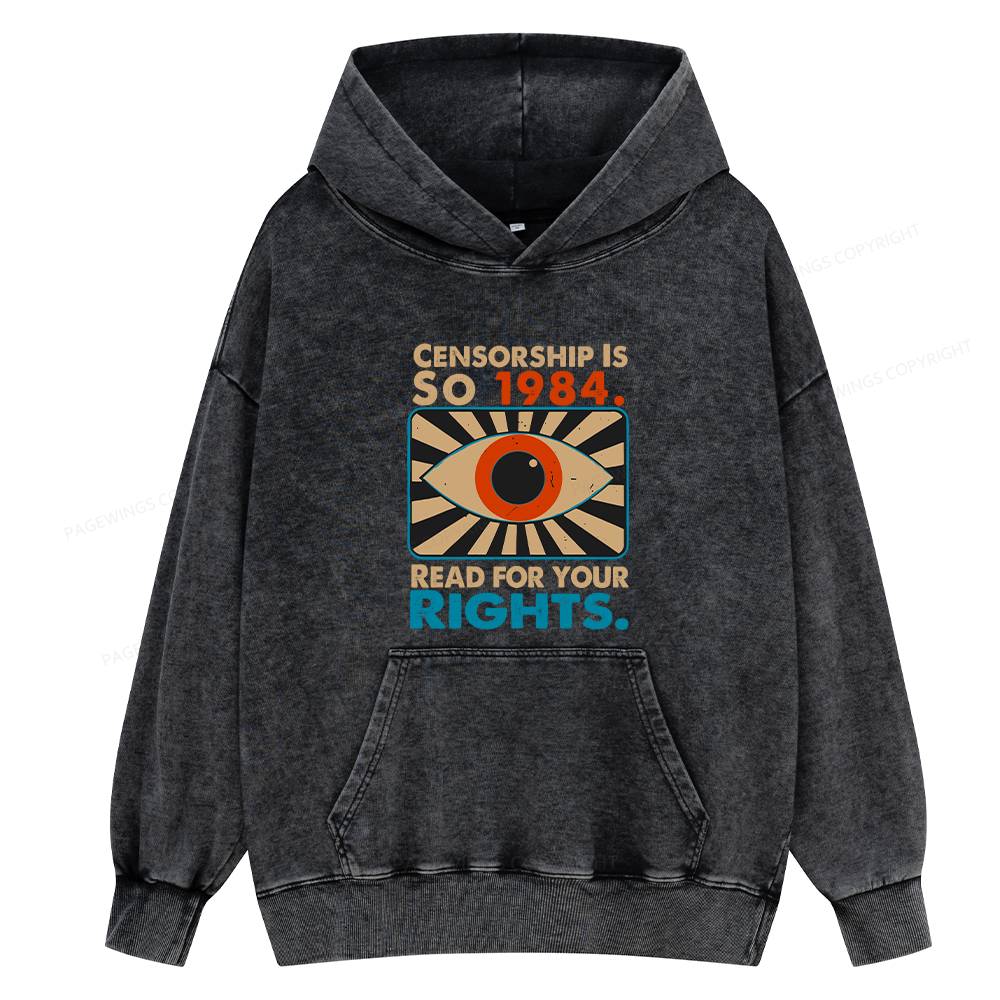Pagewings Read For Your Rights Unisex Washed Hoodie