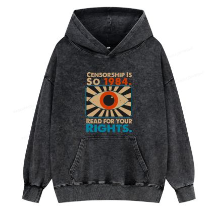 Pagewings Read For Your Rights Unisex Washed Hoodie