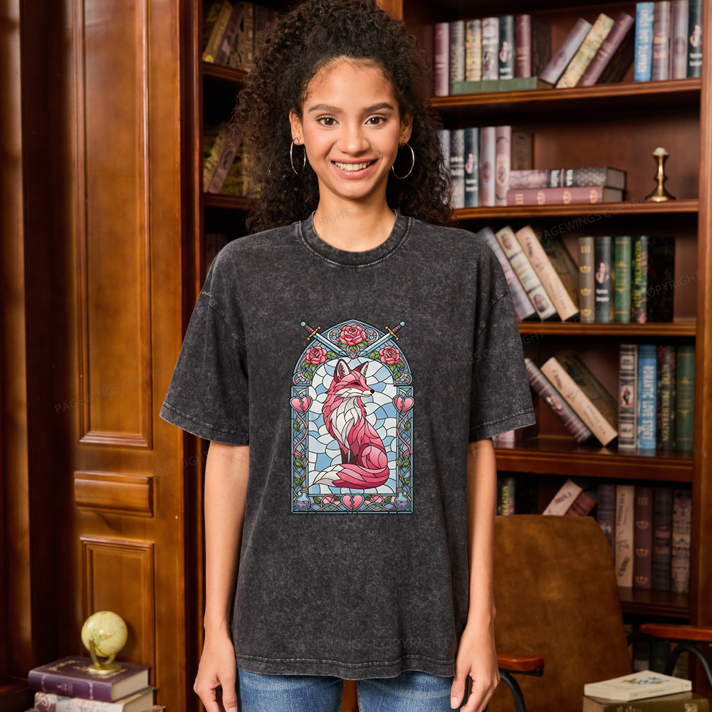 Pagewings Evangeline Fox Unisex Washed T-shirt
