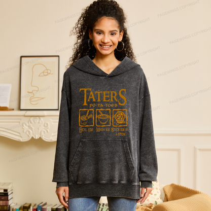 Pagewings Taters PoTaToes Unisex Washed Hoodie