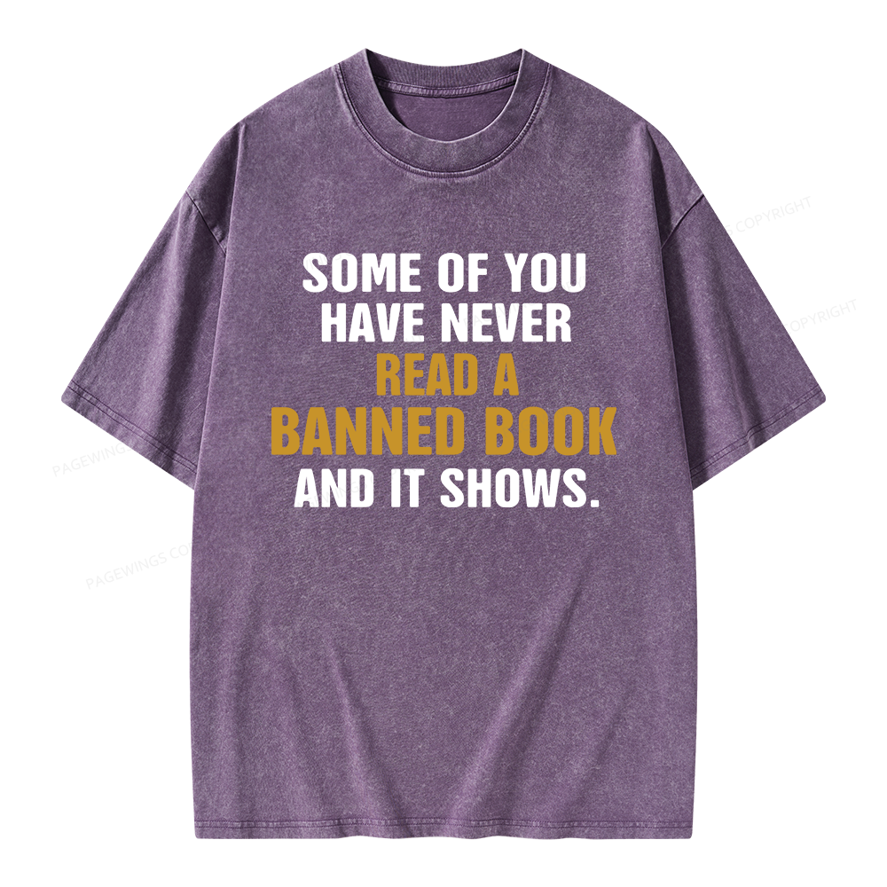 Pagewings Read Banned Books Unisex Washed T-shirt