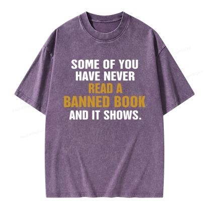 Pagewings Read Banned Books Unisex Washed T-shirt