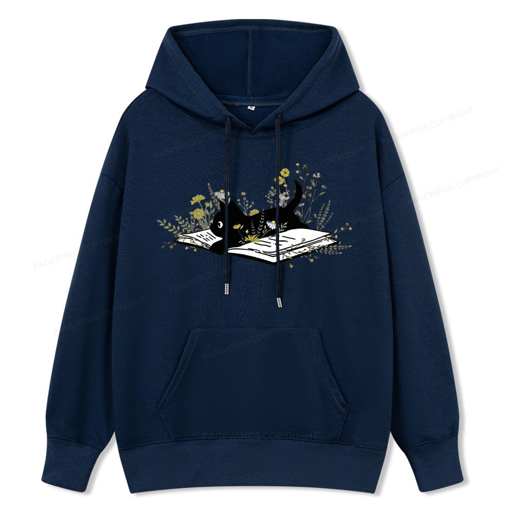 Pagewings Cute Book Cat Unisex Classic Hoodie