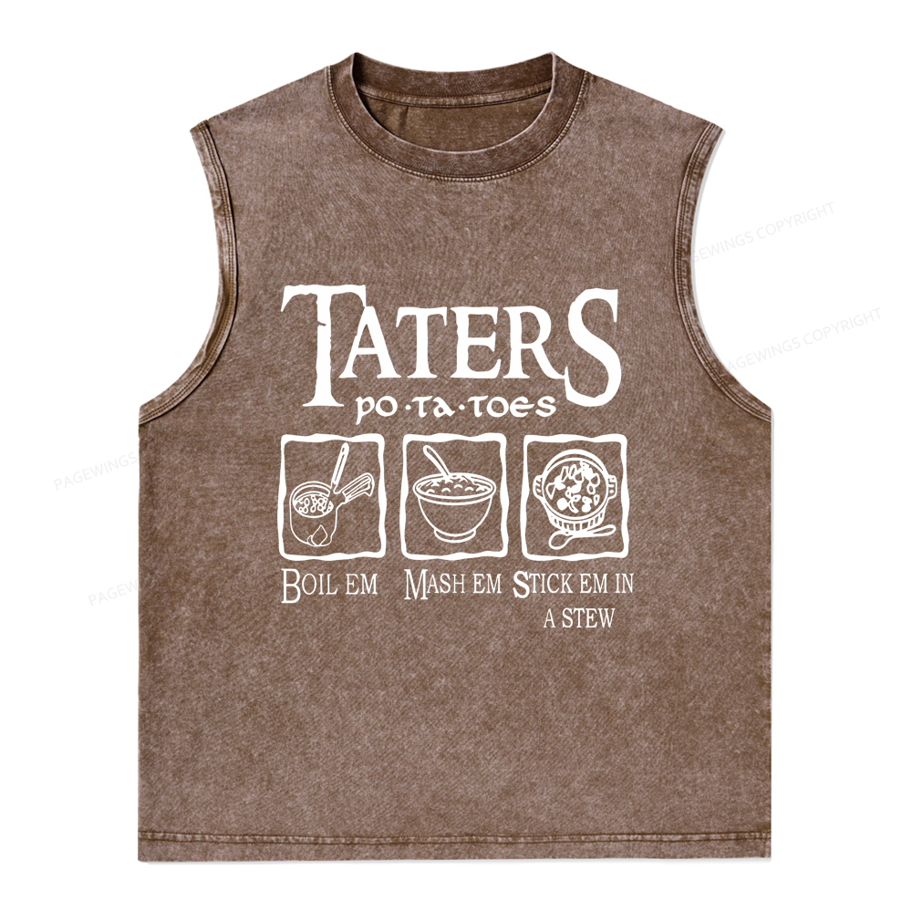 Pagewings Taters PoTaToes Unisex Washed Tank Top