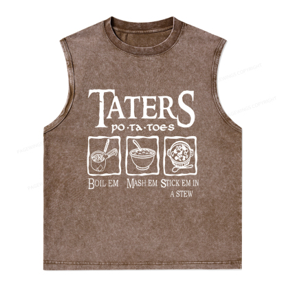 Pagewings Taters PoTaToes Unisex Washed Tank Top