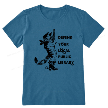 Pagewings Cat Defend Your Local Public Library Unisex Classic T-shirt