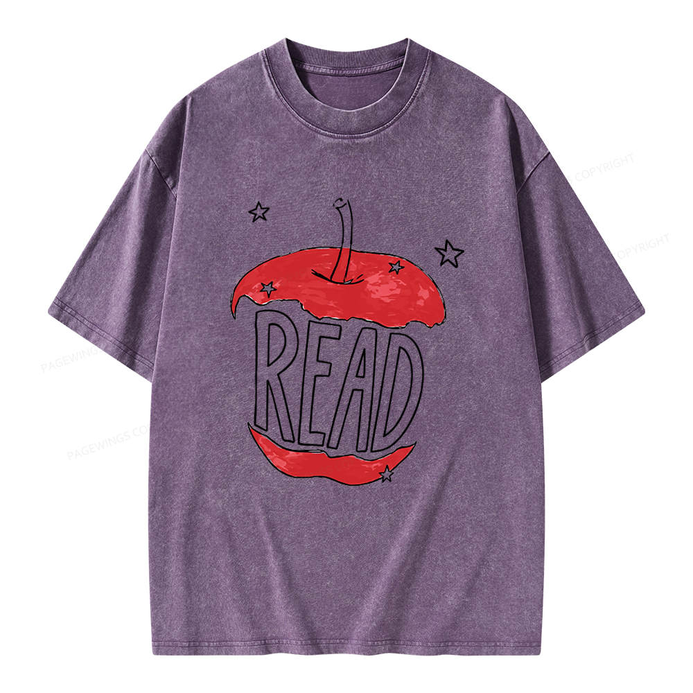 Pagewings Read Apple Unisex Washed T-shirt