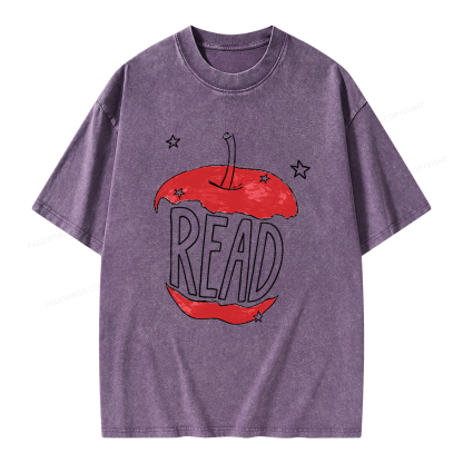 Pagewings Read Apple Unisex Washed T-shirt
