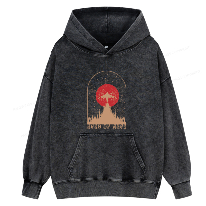 Pagewings Mist Bookish Unisex Washed Hoodie