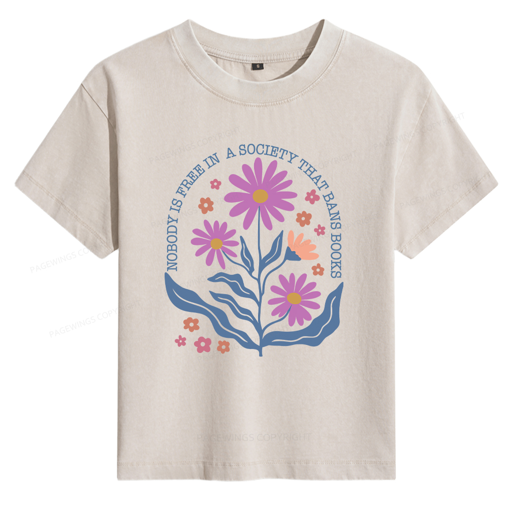 Pagewings Read Banned Books Shirt, Social Justice Gift Women's Washed T-shirt