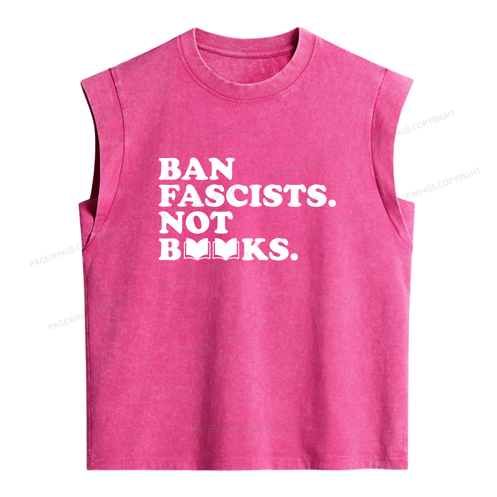 Pagewing Ban Fascists Not Books Women's Washed Tank Top