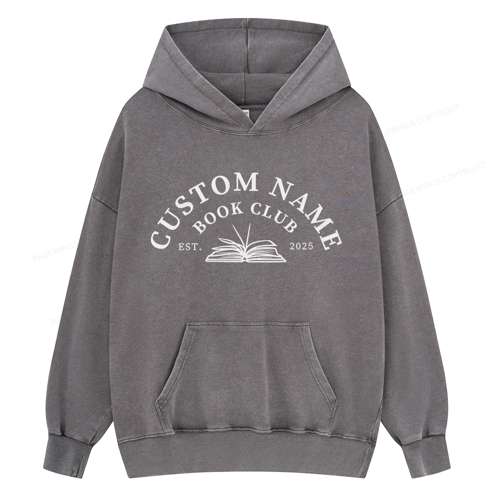 Pagewings Personalized Custom Book Club Unisex Washed Hoodie