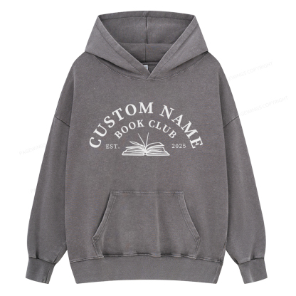 Pagewings Personalized Custom Book Club Unisex Washed Hoodie