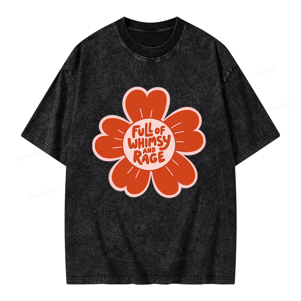 Pagewings Full of Whimsy and Rage Unisex Washed T-shirt