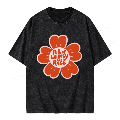 Pagewings Full of Whimsy and Rage Unisex Washed T-shirt